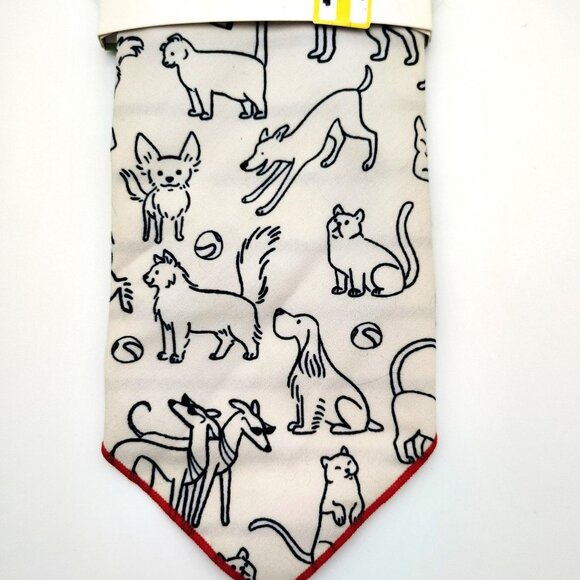 Cuddle Collab Pet Bandana M/L Dog Cat Black White Red Trim Never Worn Animal - Picture 3 of 6